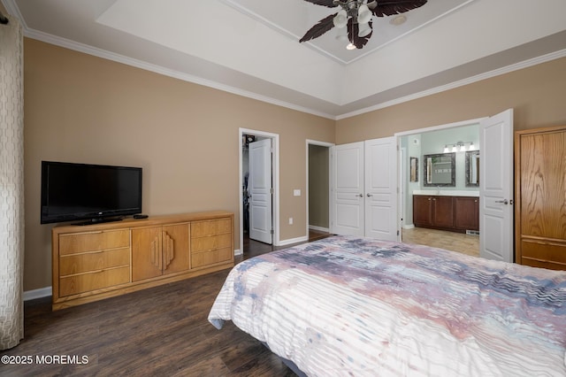 8 Ascot Ln, Manchester, NJ 08759 - bedroom with a closet, crown molding, and a tray ceiling