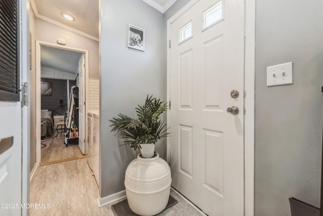 501 Ln F, Hazlet, NJ 07730 - interior space featuring baseboards, ornamental molding, and light wood-style flooring