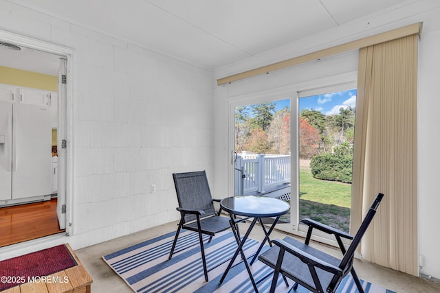 sunroom / solarium with visible vents