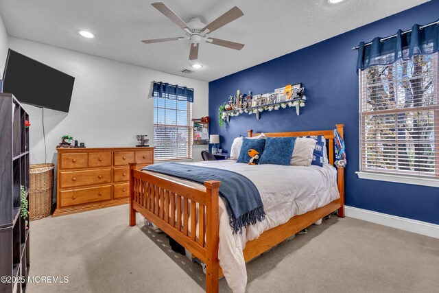 54 Crater Lake Rd, Howell, NJ 07731 - bedroom with recessed lighting, visible vents, and carpet