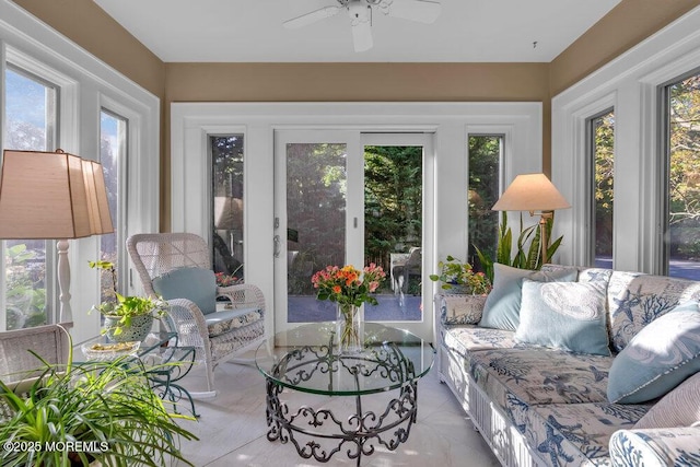 sunroom with plenty of natural light