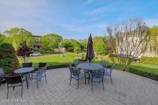 view of patio with outdoor dining area