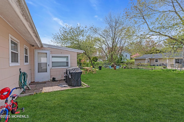 view of yard with fence