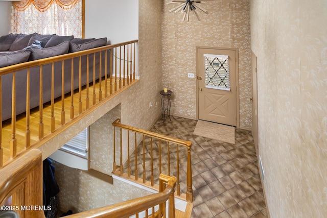 52 Yorke Ct, Freehold, NJ 07728 - entrance foyer featuring wallpapered walls