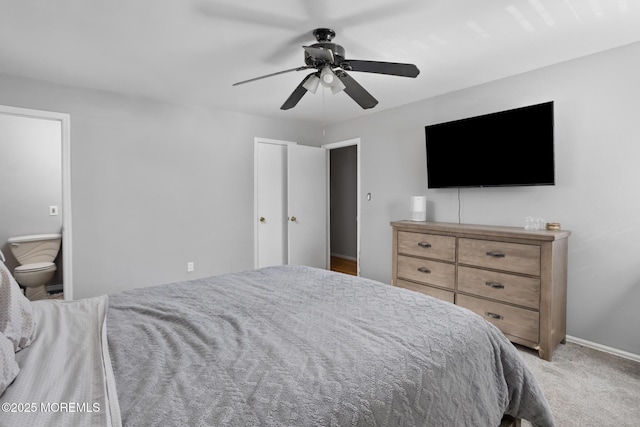 52 Yorke Ct, Freehold, NJ 07728 - bedroom with a ceiling fan, baseboards, and light colored carpet