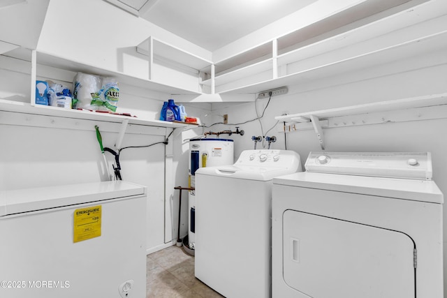 8A Lafayette Dr, Whiting, NJ 08759 - washroom with separate washer and dryer, laundry area, and electric water heater