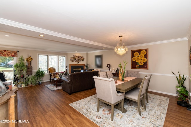 291 Marigold Ct, Toms River, NJ 08753 - dining room featuring a chandelier, baseboards, and wood finished floors