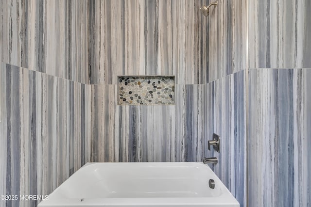 full bathroom with bathing tub / shower combination