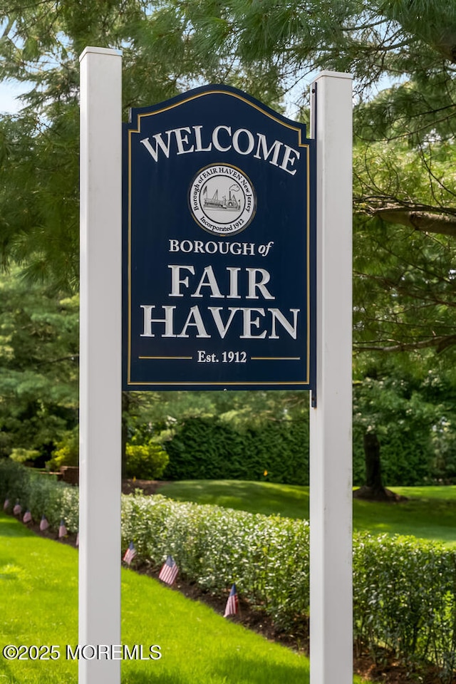 view of community sign