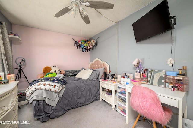 102 Buckingham Dr, Jackson, NJ 08527 - bedroom featuring a ceiling fan, carpet flooring, and a textured ceiling