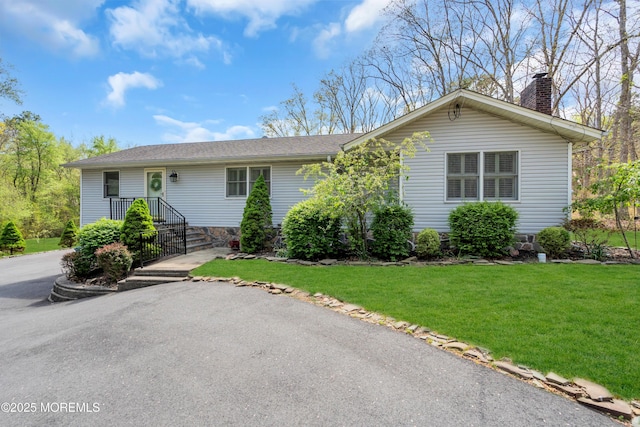 86 Cox Cro Rd, Toms River, NJ 08755 - single story home with a chimney and a front lawn