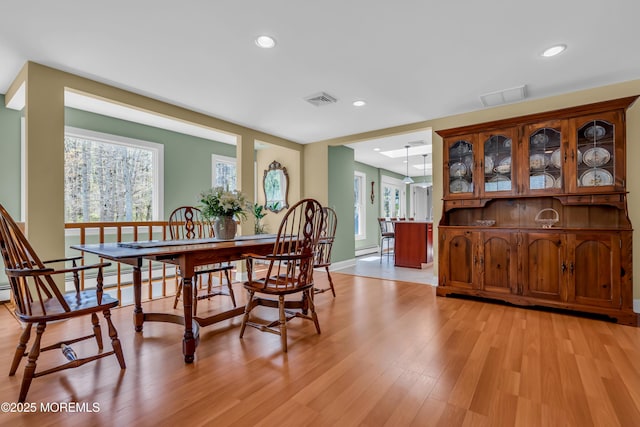 86 Cox Cro Rd, Toms River, NJ 08755 - dining space with recessed lighting, visible vents, and light wood-style floors