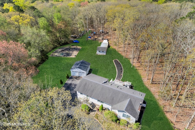 86 Cox Cro Rd, Toms River, NJ 08755 - drone / aerial view featuring a forest view
