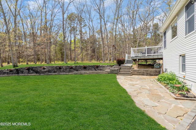 86 Cox Cro Rd, Toms River, NJ 08755 - view of yard with stairs and a deck