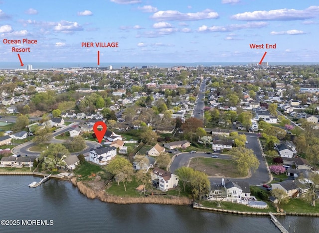 24 Baruch Dr, Long Branch, NJ 07740 - aerial view of property's location featuring a nearby body of water and nearby suburban area