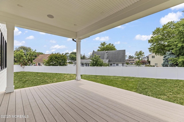24 Baruch Dr, Long Branch, NJ 07740 - wooden deck with a fenced backyard and a residential view