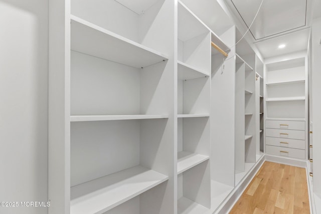 24 Baruch Dr, Long Branch, NJ 07740 - walk in closet featuring wood finished floors and attic access