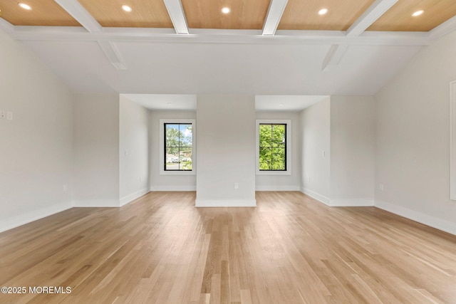 24 Baruch Dr, Long Branch, NJ 07740 - spare room with beam ceiling, recessed lighting, and light wood-type flooring