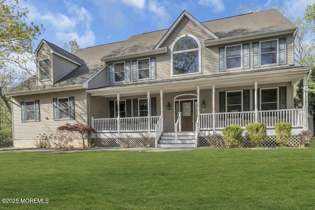65 Pineoaka Rd, Jackson, NJ 08527 - colonial inspired home with roof with shingles, covered porch, and a front yard