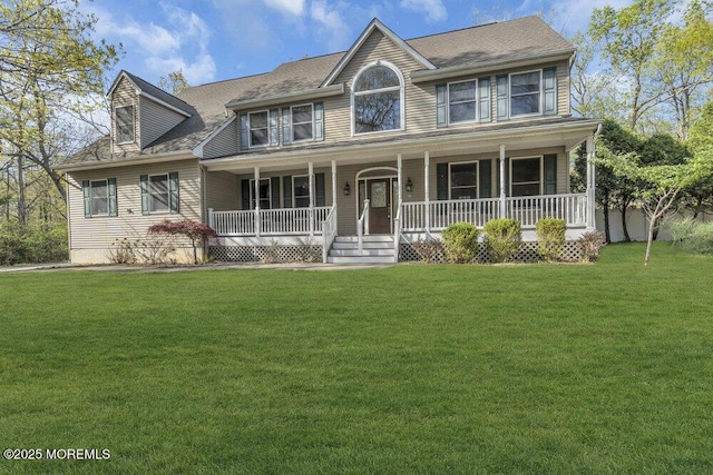65 Pineoaka Rd, Jackson, NJ 08527 - colonial house with covered porch, a shingled roof, and a front yard