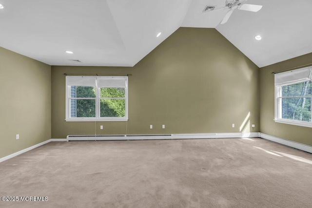 65 Pineoaka Rd, Jackson, NJ 08527 - spare room with a healthy amount of sunlight, carpet, vaulted ceiling, and visible vents