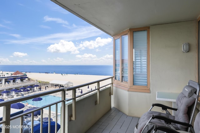 balcony with a water view