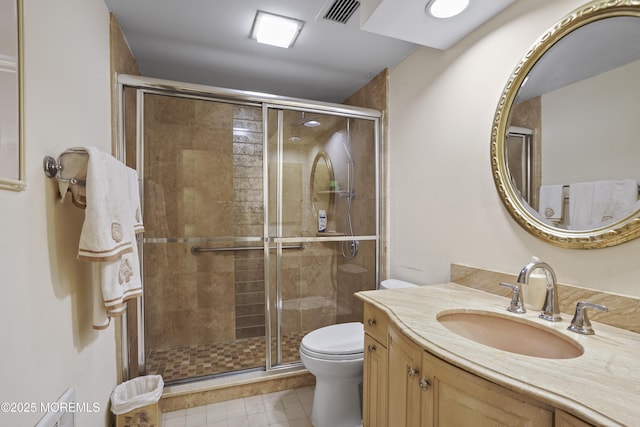 717 Ocean Ave Unit 512, Long Branch, NJ 07740 - full bath featuring a shower stall, toilet, vanity, and tile patterned floors