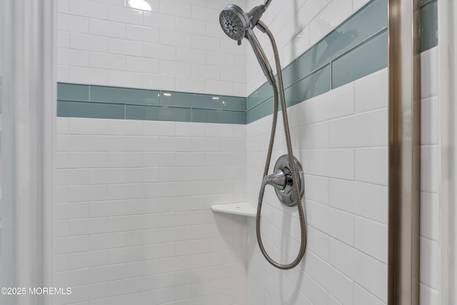 room details with a tile shower