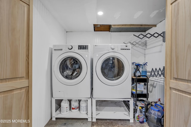 laundry room with washer and dryer