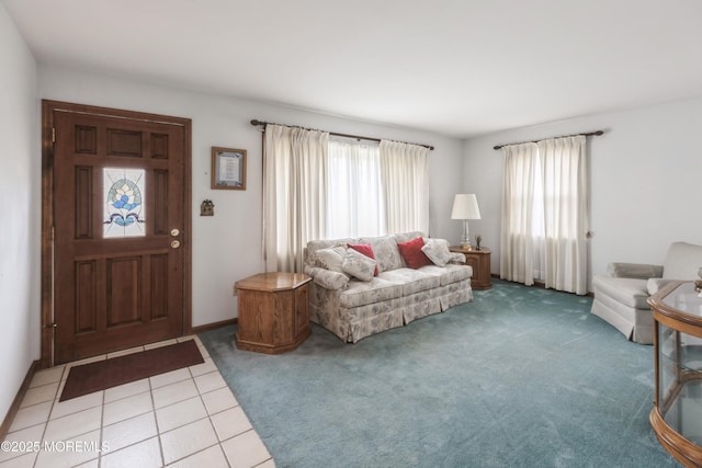 2174 Begonia Ave, Sea Girt, NJ 08750 - living area featuring light carpet and light tile patterned floors