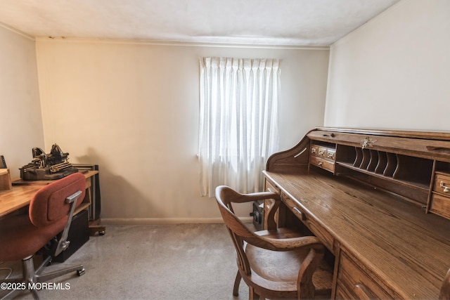 2174 Begonia Ave, Sea Girt, NJ 08750 - home office featuring carpet floors, ornamental molding, and baseboards
