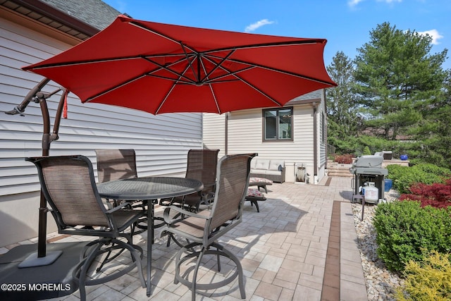 view of patio / terrace with grilling area and outdoor dining area