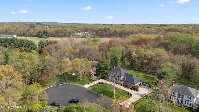 drone / aerial view with a view of trees