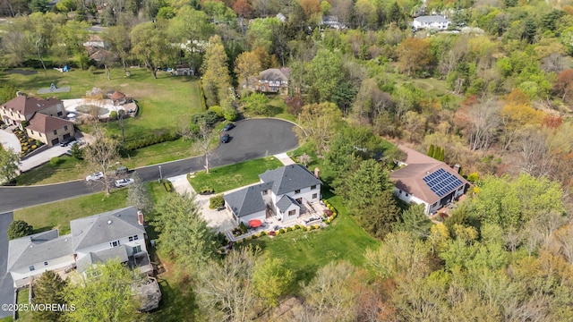 aerial view with a residential view
