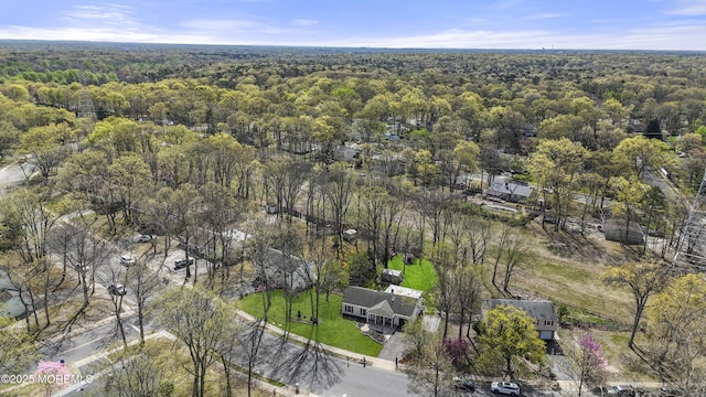 bird's eye view with a view of trees