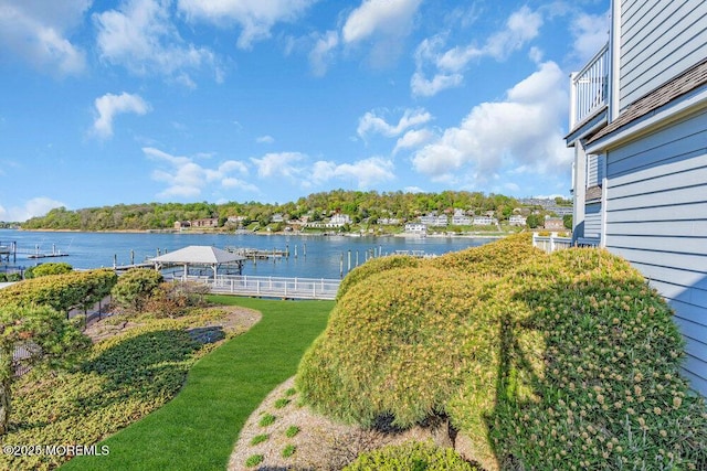 view of water feature featuring a boat dock
