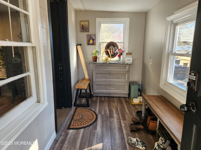 517 Newtons Corner Rd, Howell, NJ 07731 - interior space with dark wood-style floors and healthy amount of natural light