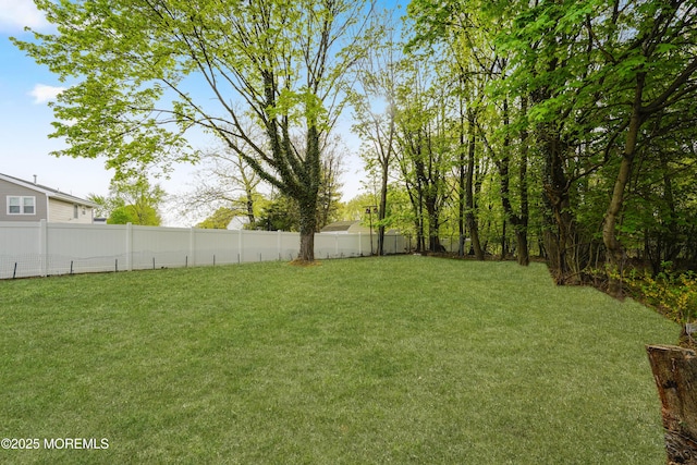 view of yard with fence