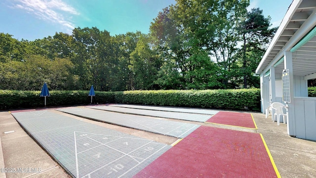 view of property's community with shuffleboard