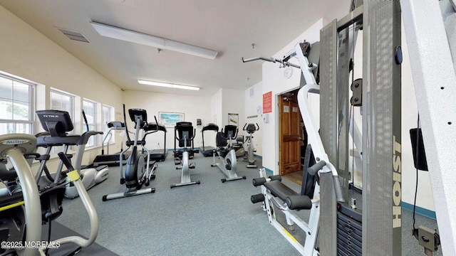 gym with visible vents