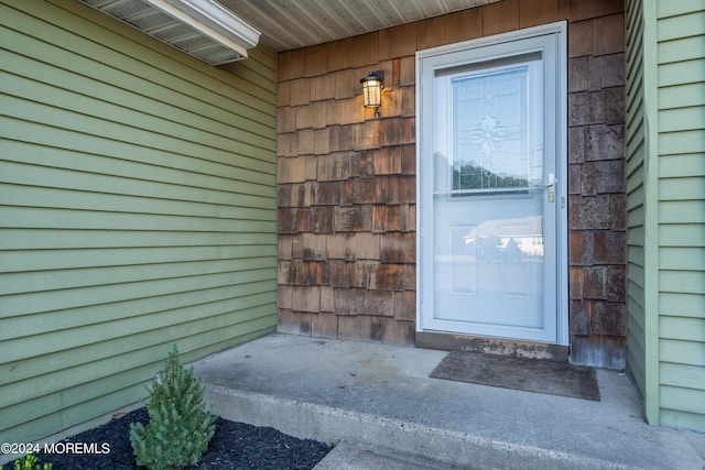 view of exterior entry