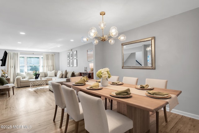 31 Mulberry Ct Unit B, Brielle, NJ 08730 - dining space featuring recessed lighting, light wood-style flooring, baseboards, and an inviting chandelier