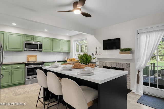 31 Mulberry Ct Unit B, Brielle, NJ 08730 - dining area featuring ceiling fan and recessed lighting