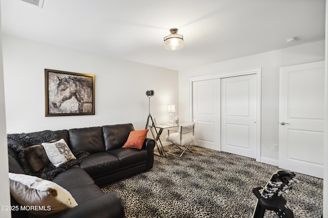view of carpeted living area