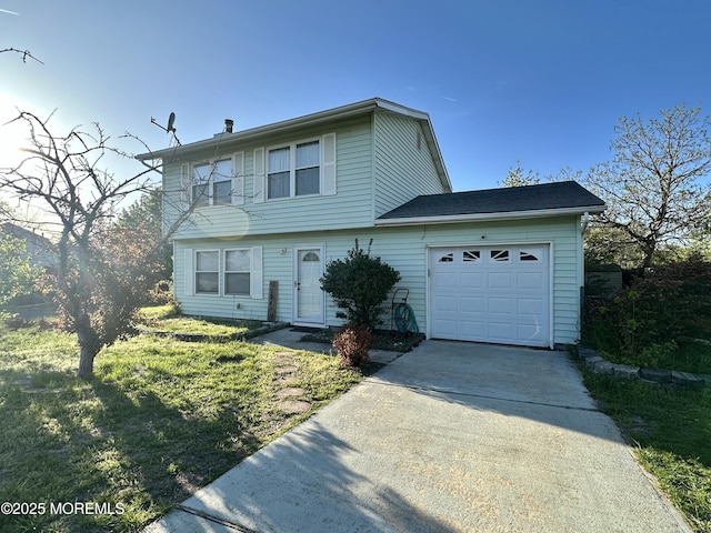 136 Windward Dr, Barnegat, NJ 08005 - colonial inspired home featuring concrete driveway, a chimney, and a garage