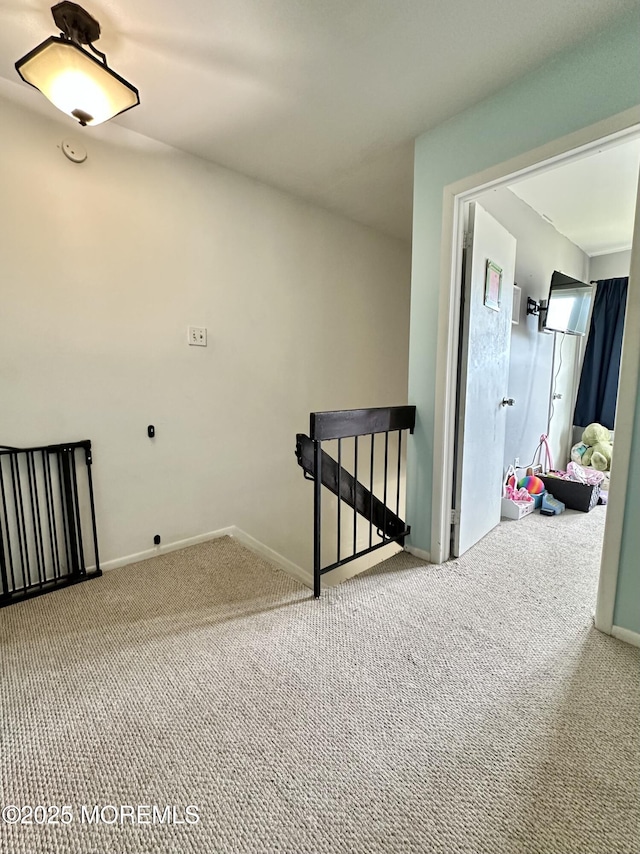 136 Windward Dr, Barnegat, NJ 08005 - hall with carpet floors, baseboards, and an upstairs landing
