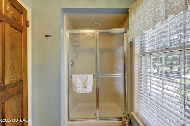 full bathroom with a stall shower