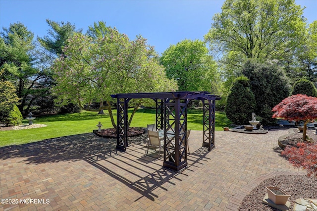 view of patio / terrace with view of scattered trees