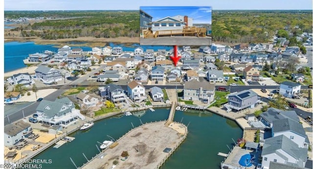 46 Adair Dr, Brick, NJ 08723 - aerial view of property and surrounding area with a nearby body of water and nearby suburban area