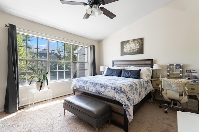27 Mainbraid Ct, Tinton Falls, NJ 07753 - carpeted bedroom featuring baseboards, a ceiling fan, lofted ceiling, and multiple windows
